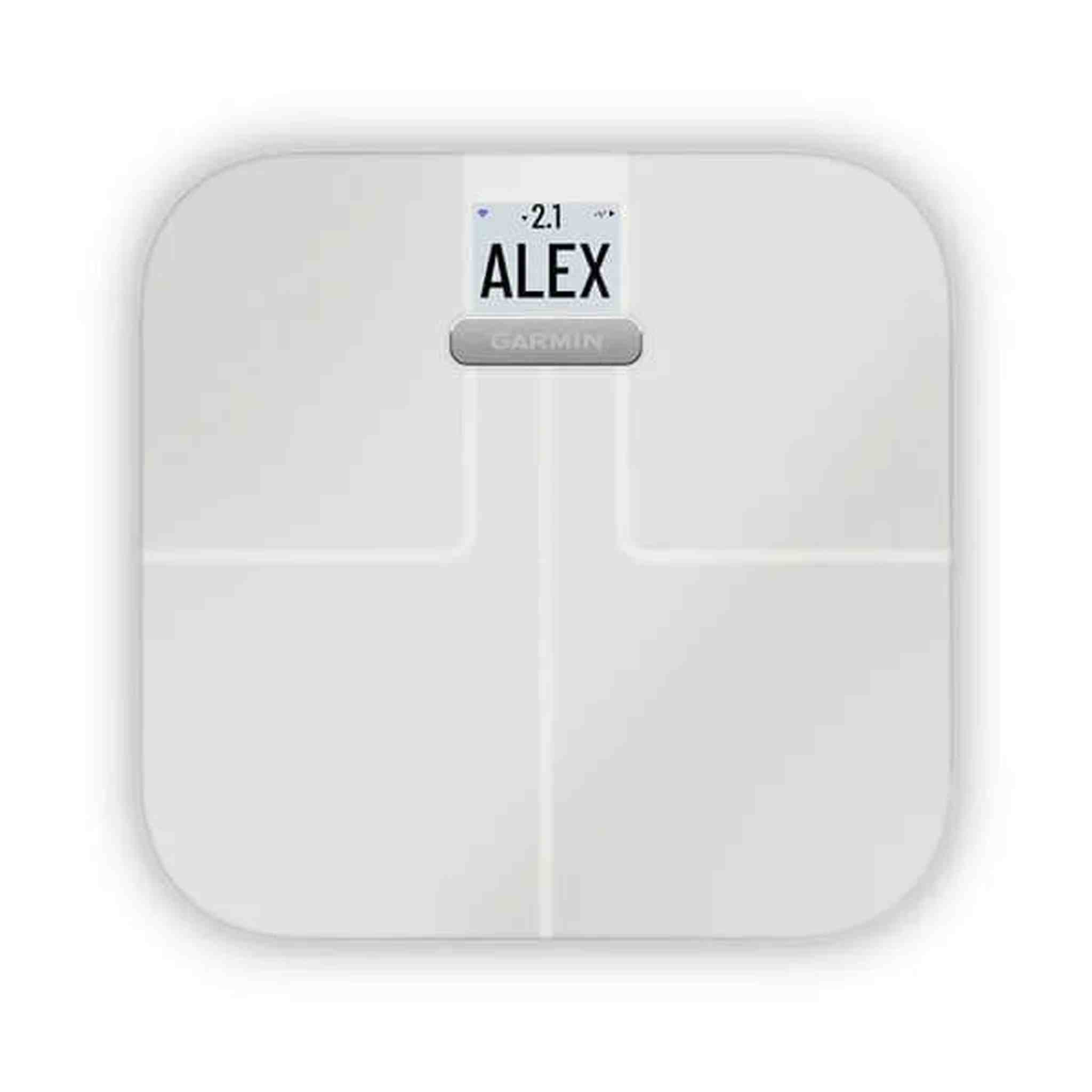 Garmin Index S2, Smart Scale with Wireless Connectivity, Measure Body Fat, Muscle, Bone Mass, Body Water% and More, White