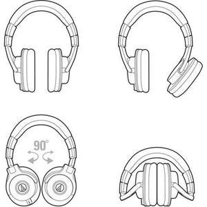 Audio-Technica ATH-M40x Closed Back Headphones with Cables and Cleaning Kit