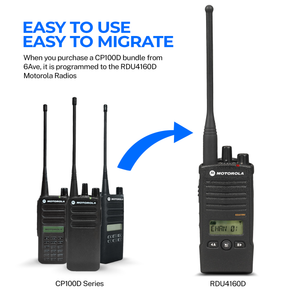 Motorola CP100D Analog UHF Portable Two Way Radio With Display and Limited Keypad, 16 Channel, - 2 Pack With Mic Bundle Motorola Solutions