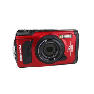 OM SYSTEM Tough TG-7 Red Waterproof Camera, W/ 50 Piece Kit + Extra Battery + More OM SYSTEM