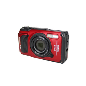OM SYSTEM Tough TG-7 Red Waterproof Camera, W/ 50 Piece Kit + Extra Battery + More OM SYSTEM