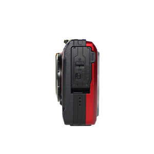 OM SYSTEM Tough TG-7 Red Waterproof Camera, W/ 50 Piece Kit + Extra Battery + More OM SYSTEM