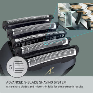 Panasonic ESLV97K Arc5 Wet/Dry 5 blade Electric Shaver Matte Black Bundle with Cleaning Cloth 6th Ave Electronics