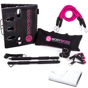 BodyBoss Home Gym 2.0 By 6Ave- Full Portable Gym Home Workout Bundle - PKG2-Pink BodyBoss