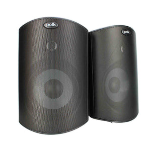Polk Audio Atrium 4 Outdoor Speakers with Powerful Bass Pair, Black , All-Weather Durability, Broad Sound Coverage, Speed-Lock Mounting System