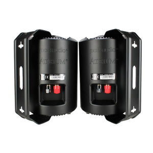 Polk Audio Atrium 4 Outdoor Speakers with Powerful Bass Pair, Black , All-Weather Durability, Broad Sound Coverage, Speed-Lock Mounting System