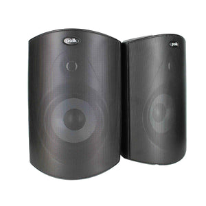 Polk Audio Atrium 6 Outdoor All-Weather Speakers with Bass Reflex Enclosure Pair, Black , Broad Sound Coverage, Speed-Lock Mounting System