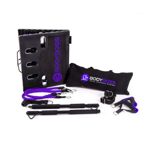 BodyBoss Home Gym 2.0 - Full Portable Gym Home Workout Package - Purple BodyBoss