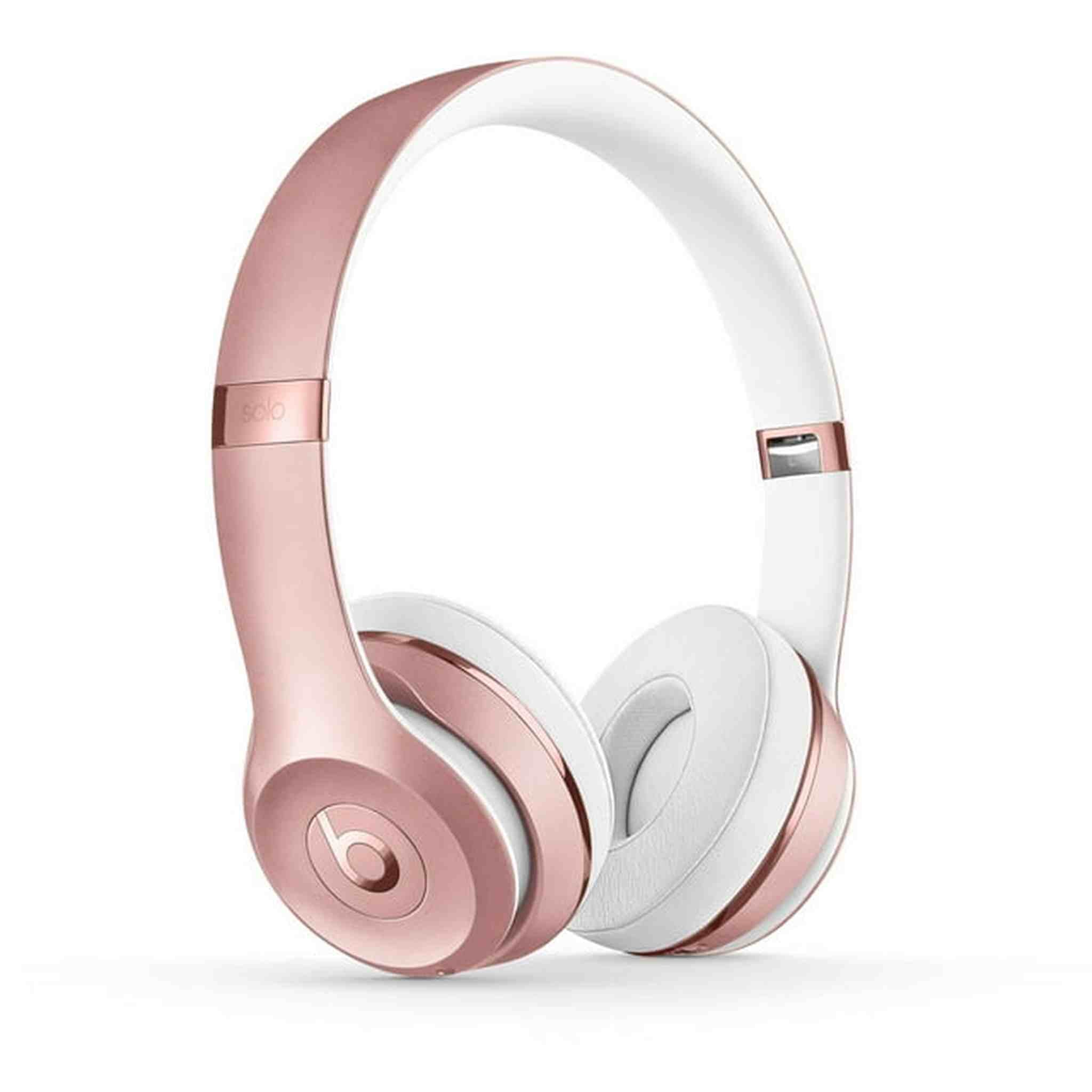 Restored Beats Solo3 Wireless On-Ear Headphones Rose Gold Like New - Apple