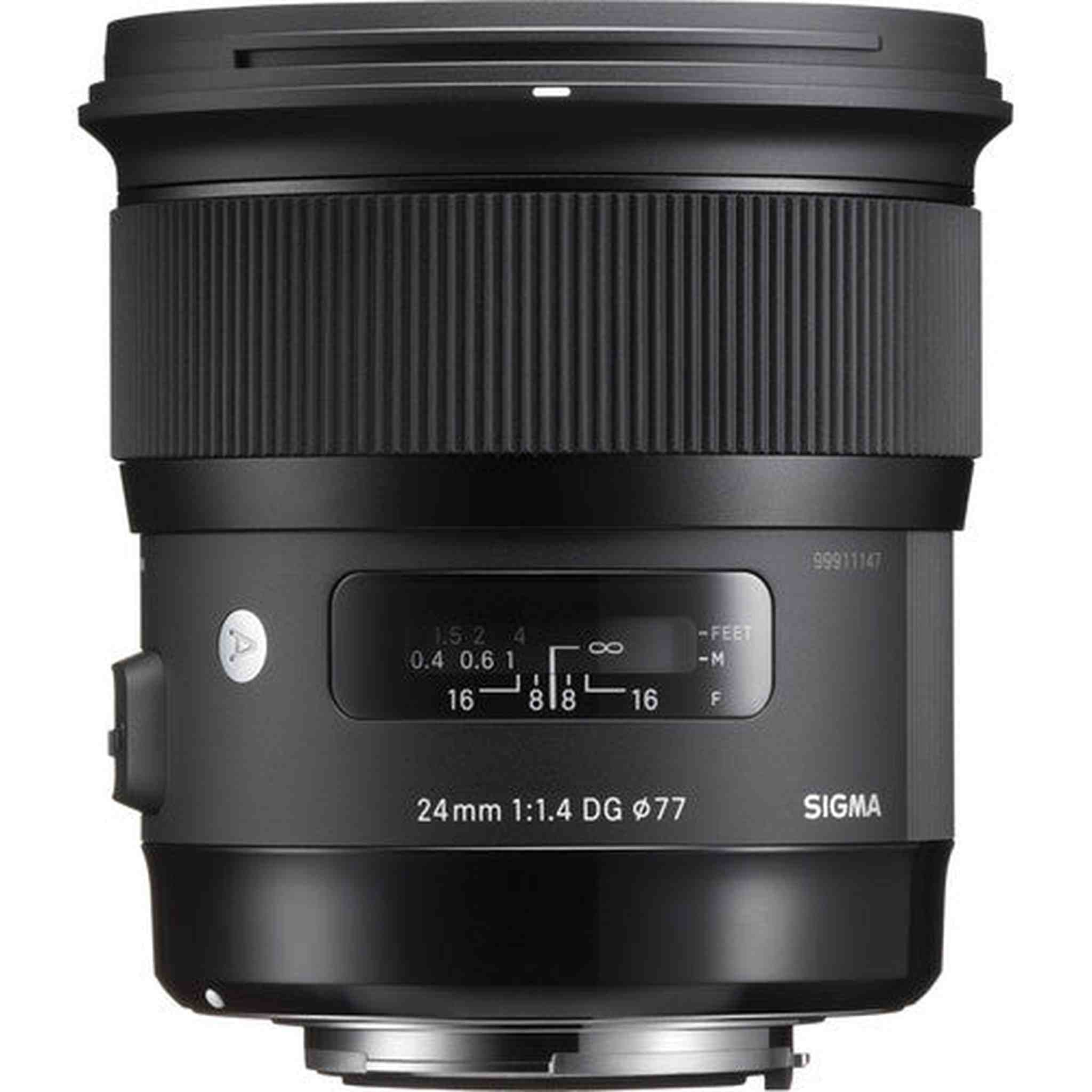 Sigma 24mm f/1.4 DG HSM Art Lens for Canon EF with Cleaning Kit, Tripod, 32GB Memory Kit, Filter Kits, and Padded Case Sigma