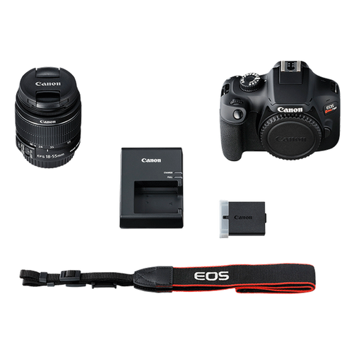 Canon EOS Rebel T100 / 4000D DSLR Camera with 18-55mm Lens + EF 75-300mm Video Bundle