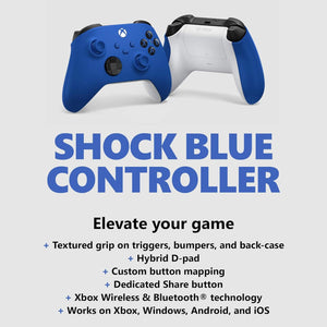 Microsoft Xbox Blue Controller Bundle with Rechargeable Batteries, Cleaning Kit Xbox