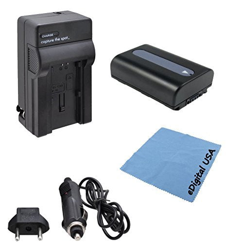 High Capacity Sony NP-FH50 Battery Kit Includes: Battery with Rapid Charger: Alpha DSLR Cameras and AVCHD, MiniDV, HD Handycam Camcorders