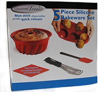 5 Piece Silicone Bake Ware Set - Nonstick 5 Piece Baking Cookware Set