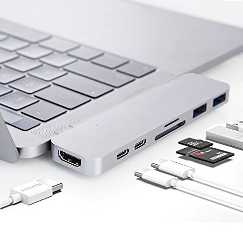 HyperDrive 7in2 USB C Hub, Type-C Dual Hub Adapter for MacBook, iPad, & USB-C Devices