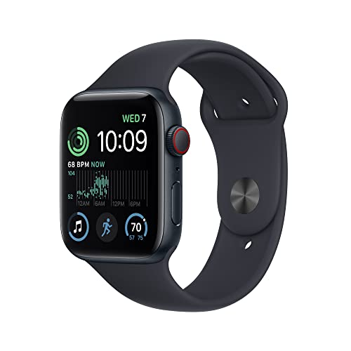 Apple Watch SE (2nd Gen) [GPS + Cellular 44mm] Smart Watch w/Midnight Aluminum Case & Midnight Sport Band - S/M.