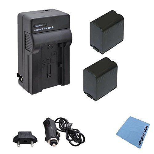 High Capacity Panasonic CGR-D54 Battery Kit Includes: (2) Replacement CGRD54 Panasonic Batteries with Rapid Charger Kit: