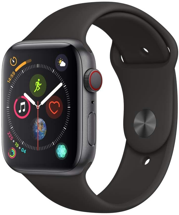 Apple Watch Series 4 (GPS + Cellular, 44mm) - Space Gray Aluminum Case with Black Sport Band