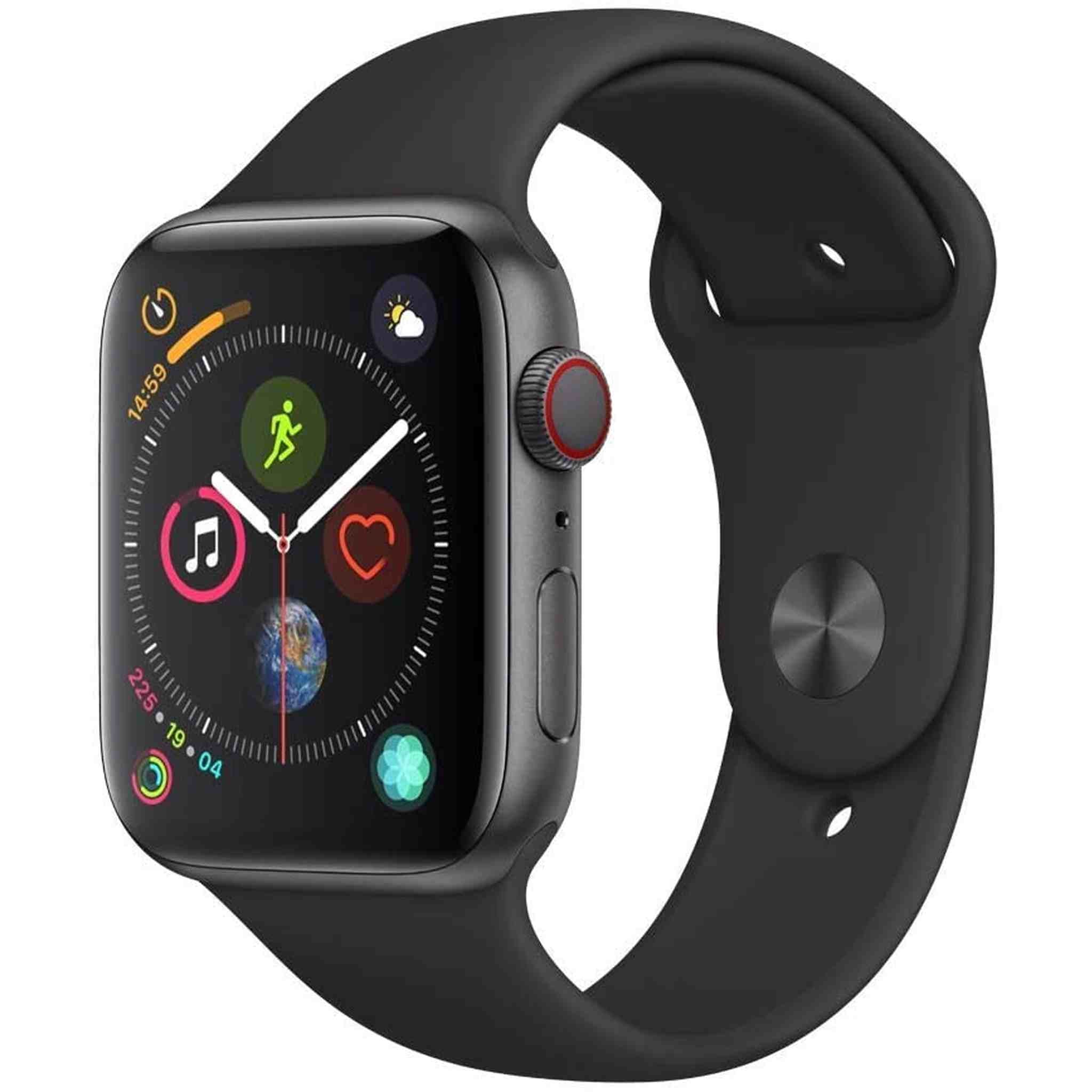 Apple Watch Series 4 GPS + Cellular, 44mm - Space Gray Aluminum Case with Black Sport Band Apple