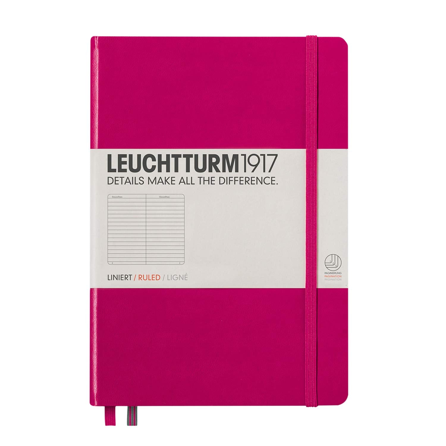Leuchtturm1917 Medium A5 Ruled Hardcover Notebook (Berry) - 249 Numbered Pages