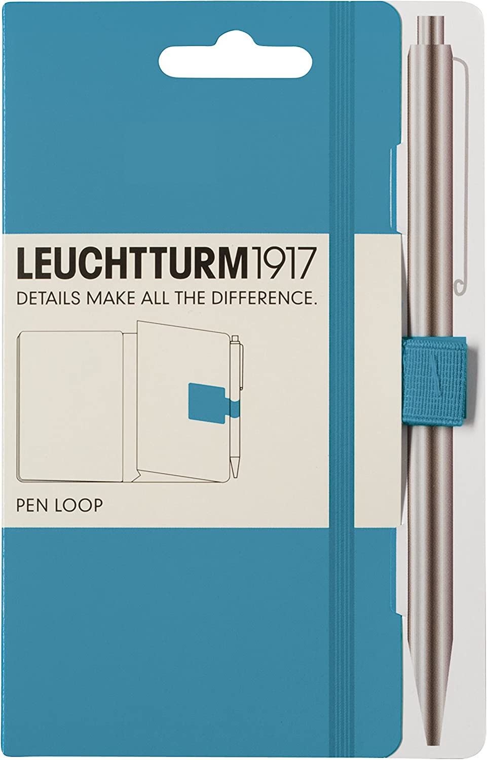 Leuchtturm1917 Self-Adhesive Pen Loop/Holder for Notebooks, Elastic, Nordic Blue (354690)