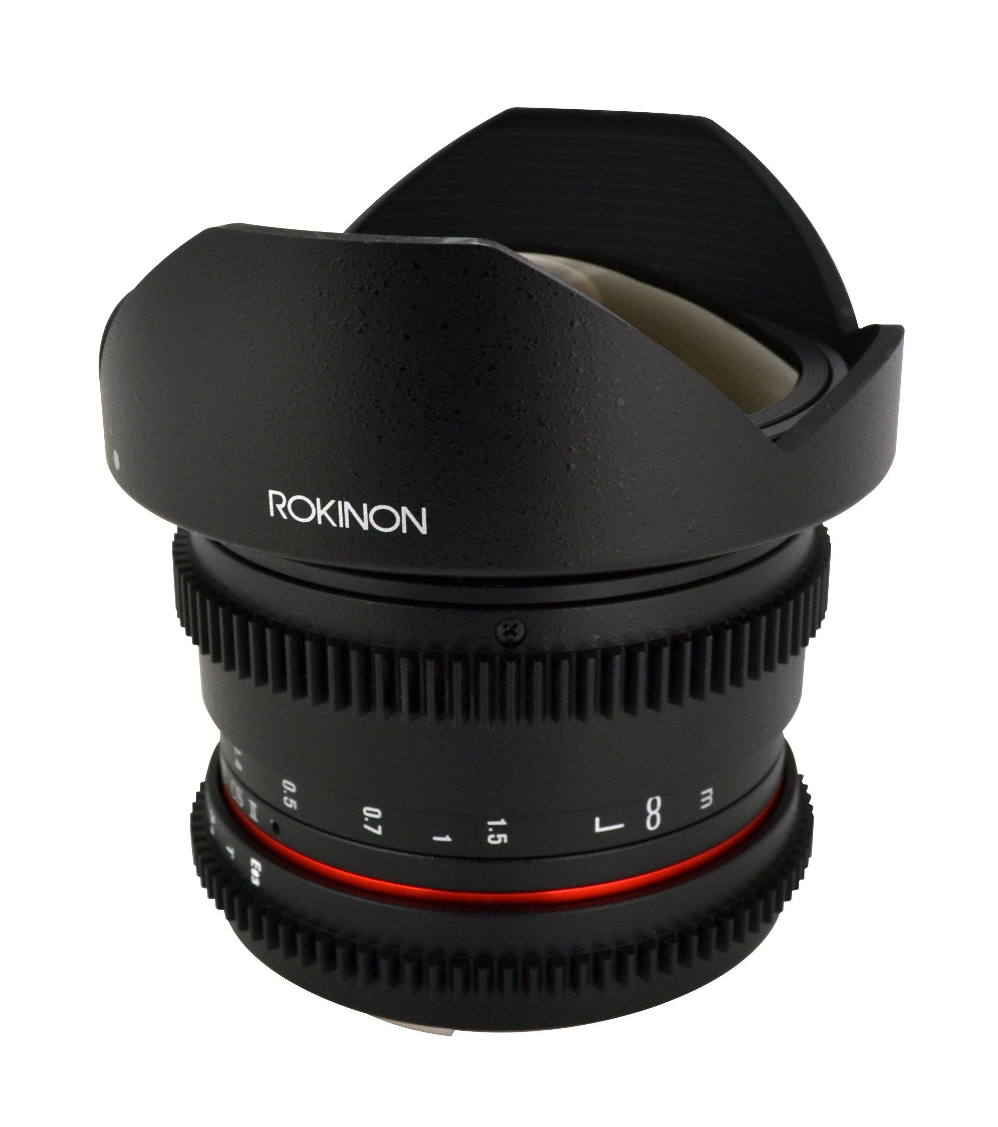 Rokinon RKHD8MV-N HD 8mm t/3.8 Fisheye Lens for Nikon with De-clicked Aperture and Removable HoodWide-Angle Lens