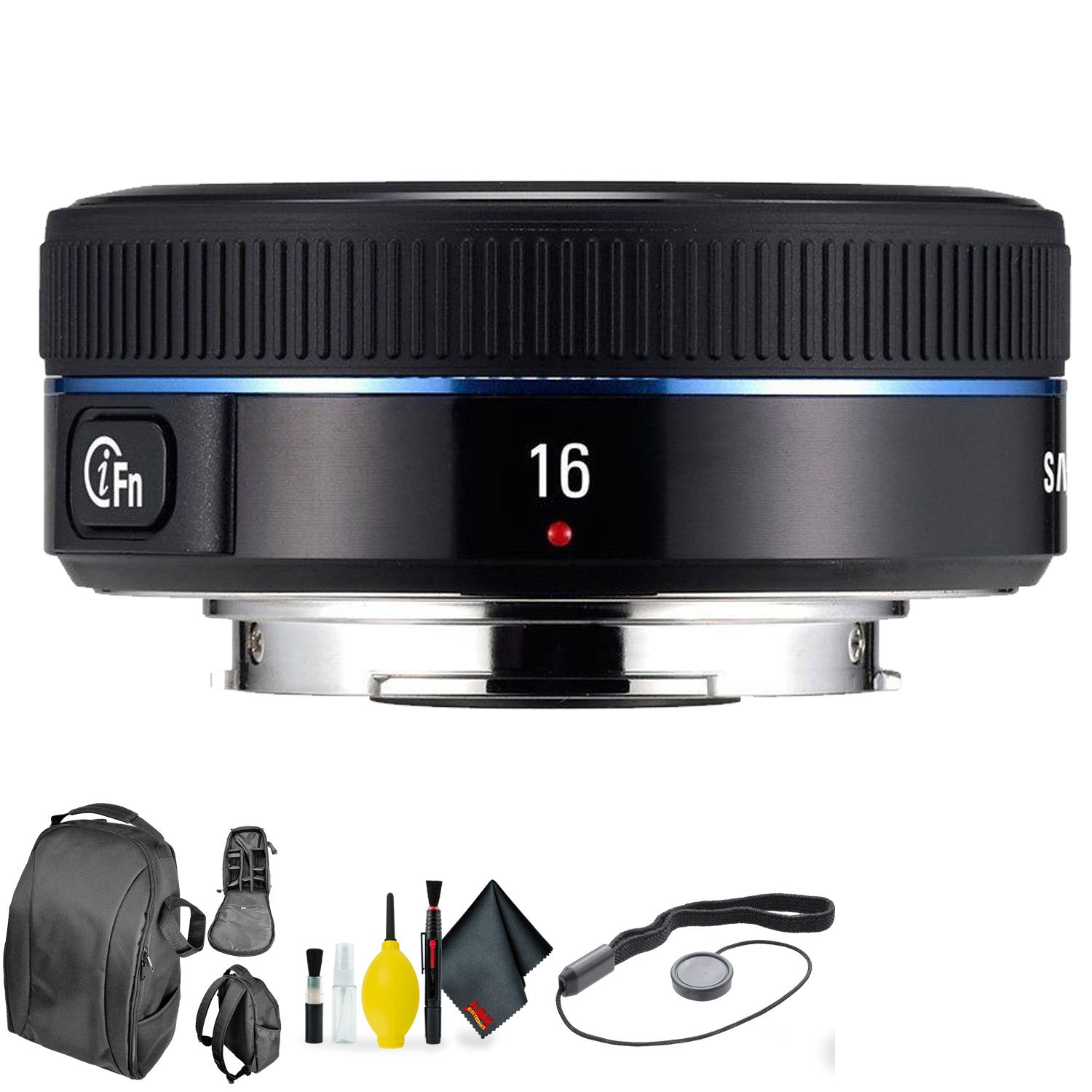 SAMSUNG 16mm f/2.4 Black + Deluxe Lens Cleaning Kit Bundle