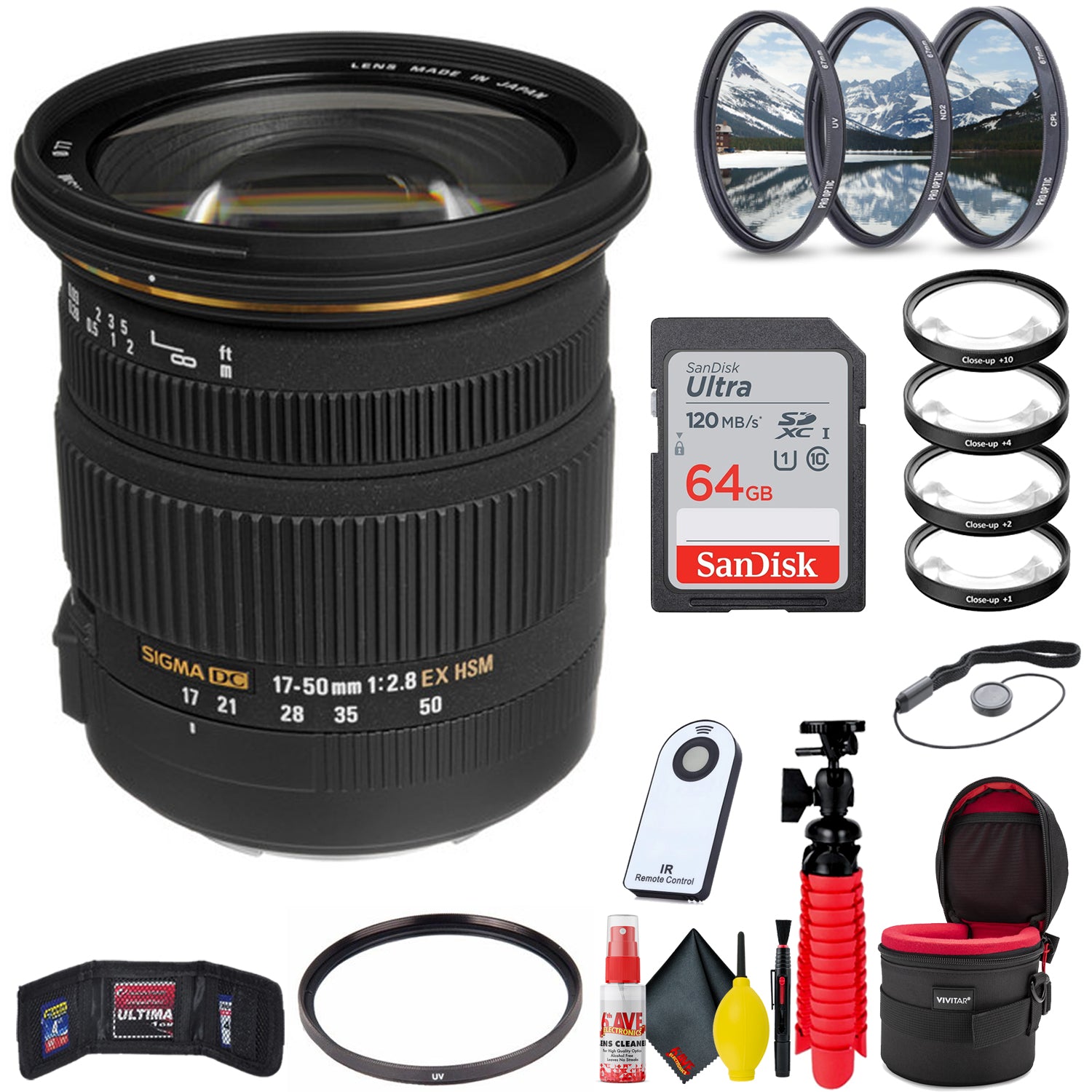 Sigma 17-50mm f/2.8 EX DC OS HSM Lens for Canon EF With Accessories