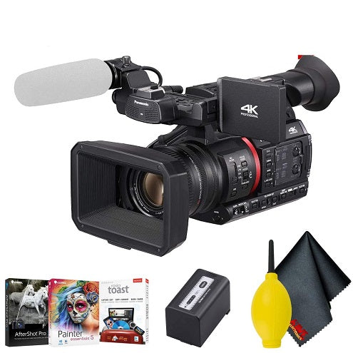 Panasonic AG-CX350 4K Camcorder Accessory Bundle with Cleaning Kit, Editing Software and Extended Warranty