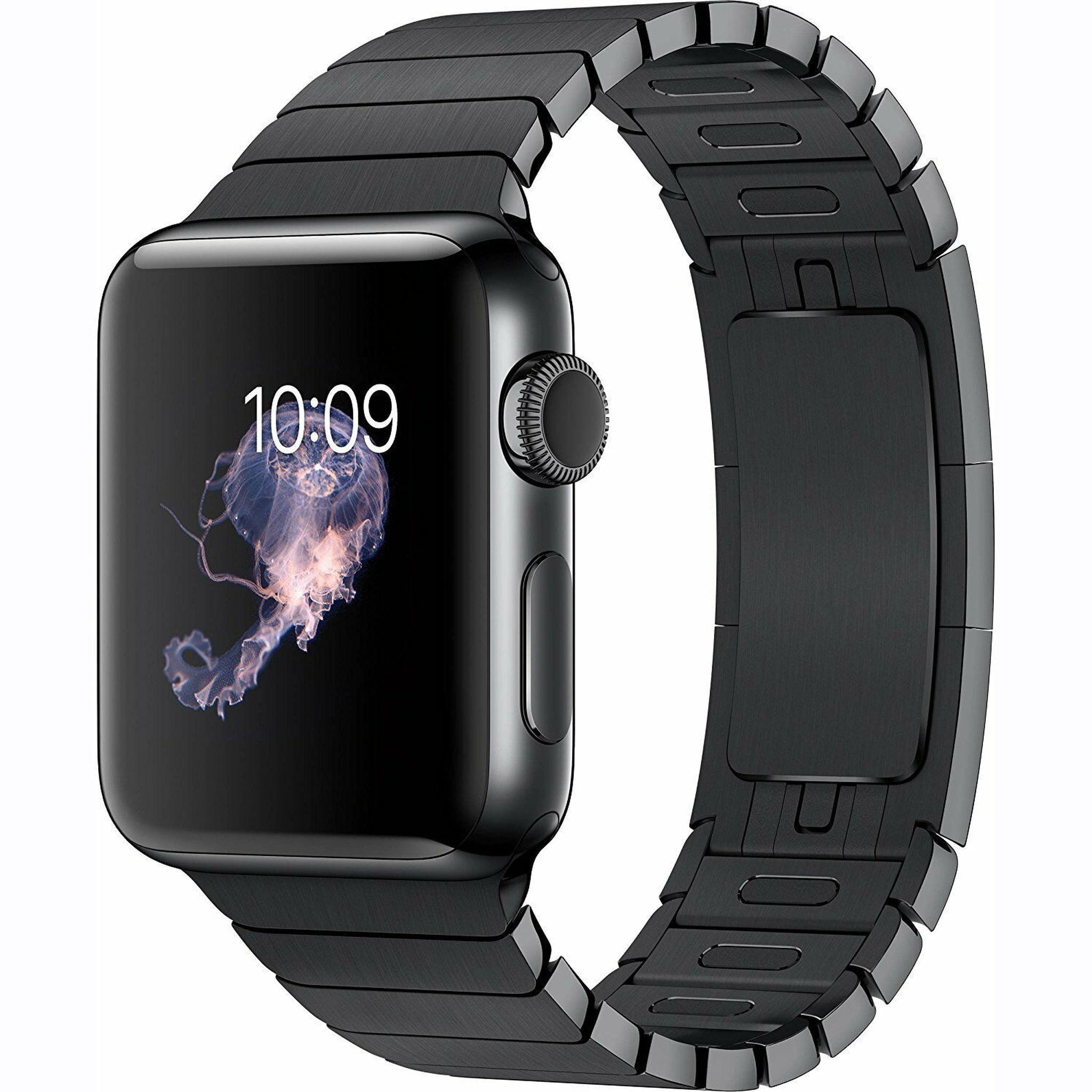 Apple Watch Series 2 38mm Smartwatch Space Black Stainless Steel Case, Space Black Link Band with 2 Year Extended Warranty Apple