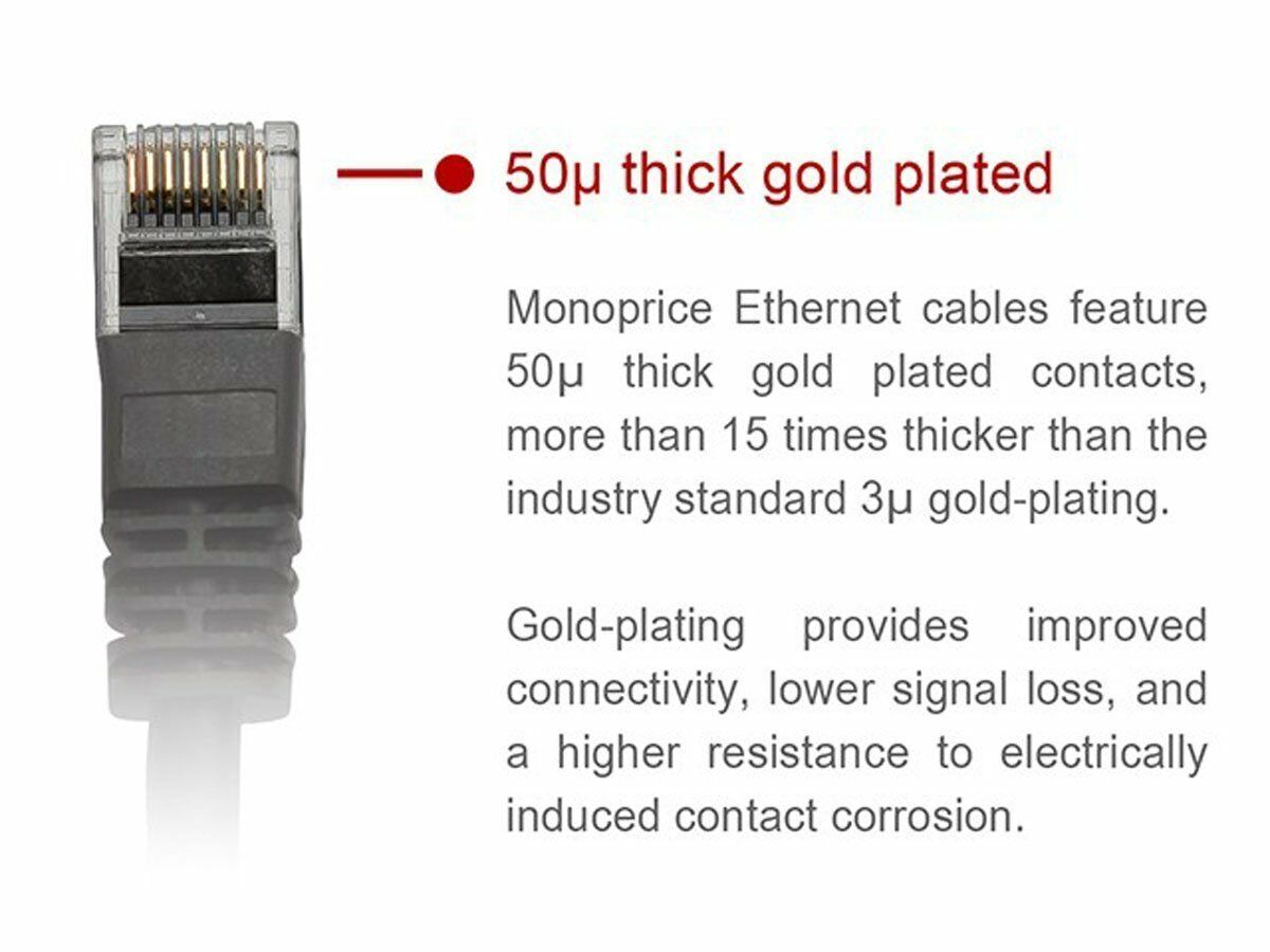 Monoprice Flexboot Cat6 Ethernet Patch Cable - Network Internet Cord - RJ45, Stranded, 550Mhz, UTP, Pure Bare Copper Wire, 24AWG, 0.5ft, Red