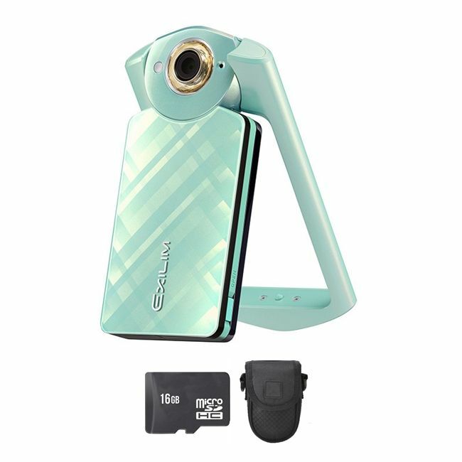 Casio Exilim EX-TR60 Selfie Digital Camera - Green + 16GB & Case