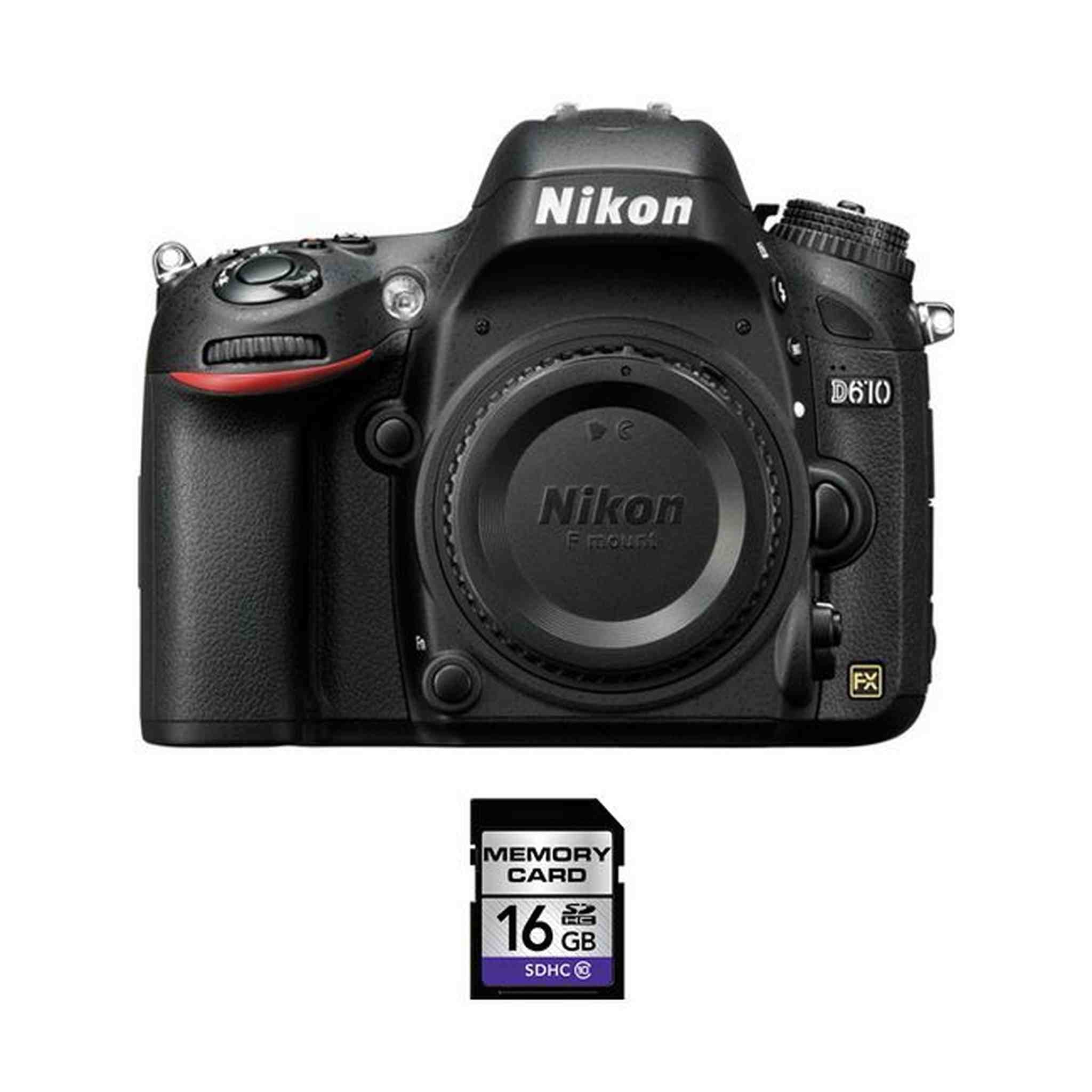 Nikon D610 DSLR Camera & 16GB SDHC Card Bundle Nikon