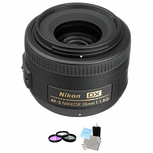 Nikon AF-S Nikkor 35mm f/1.8G DX Lens + 3 Piece Filter Kit