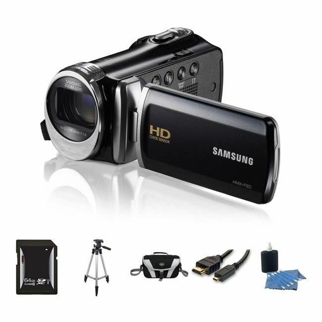 Samsung HMX-F90 HD Camcorder - Black 64GB  Bundle