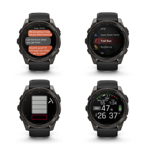 fenix 8 51mm AMOLED Sapphire Carbon Gray DLC Titanium with Black Gray Silicone