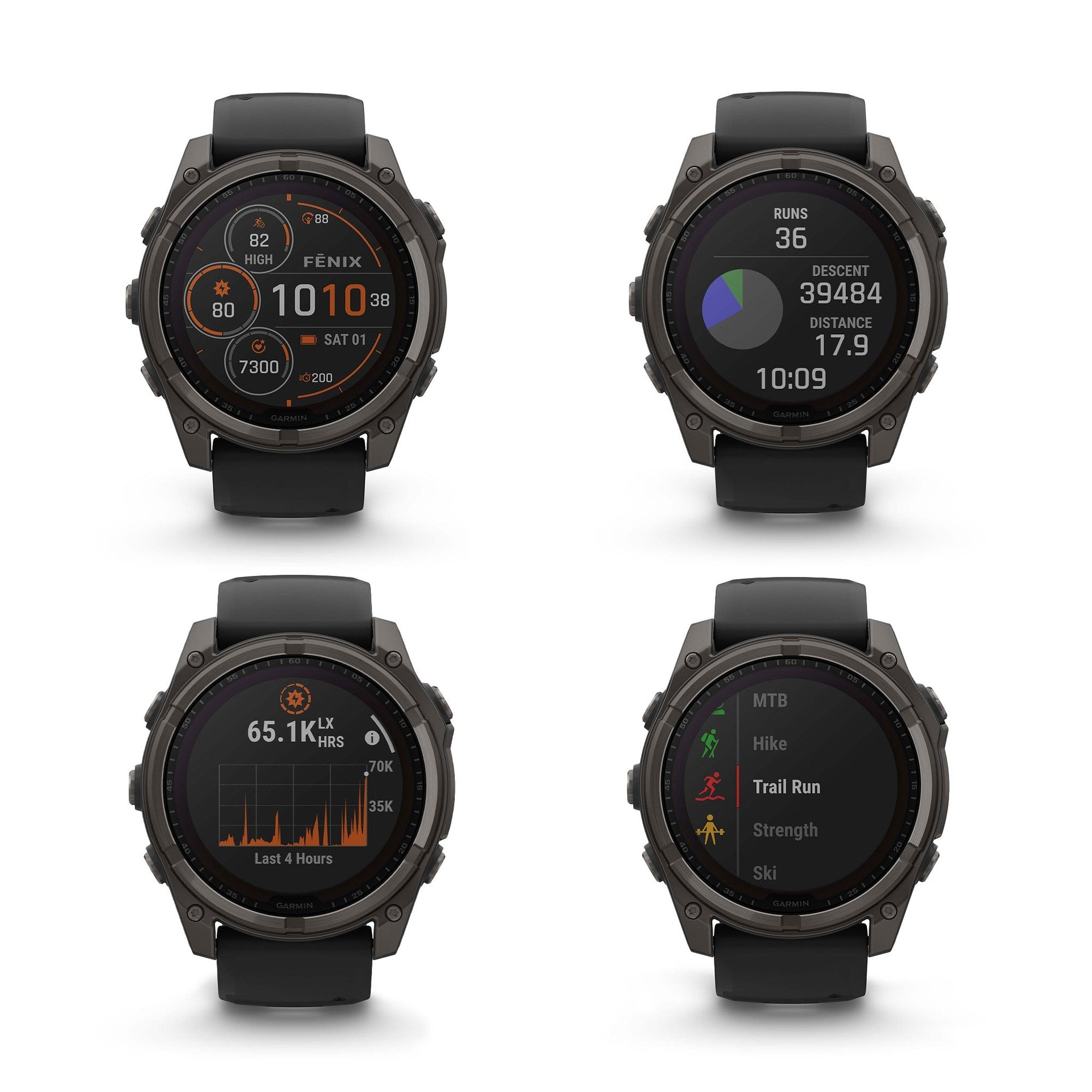 fenix 8 51mm Solar Sapphire Carbon Gray DLC Titanium with Black Gray Silicone Garmin