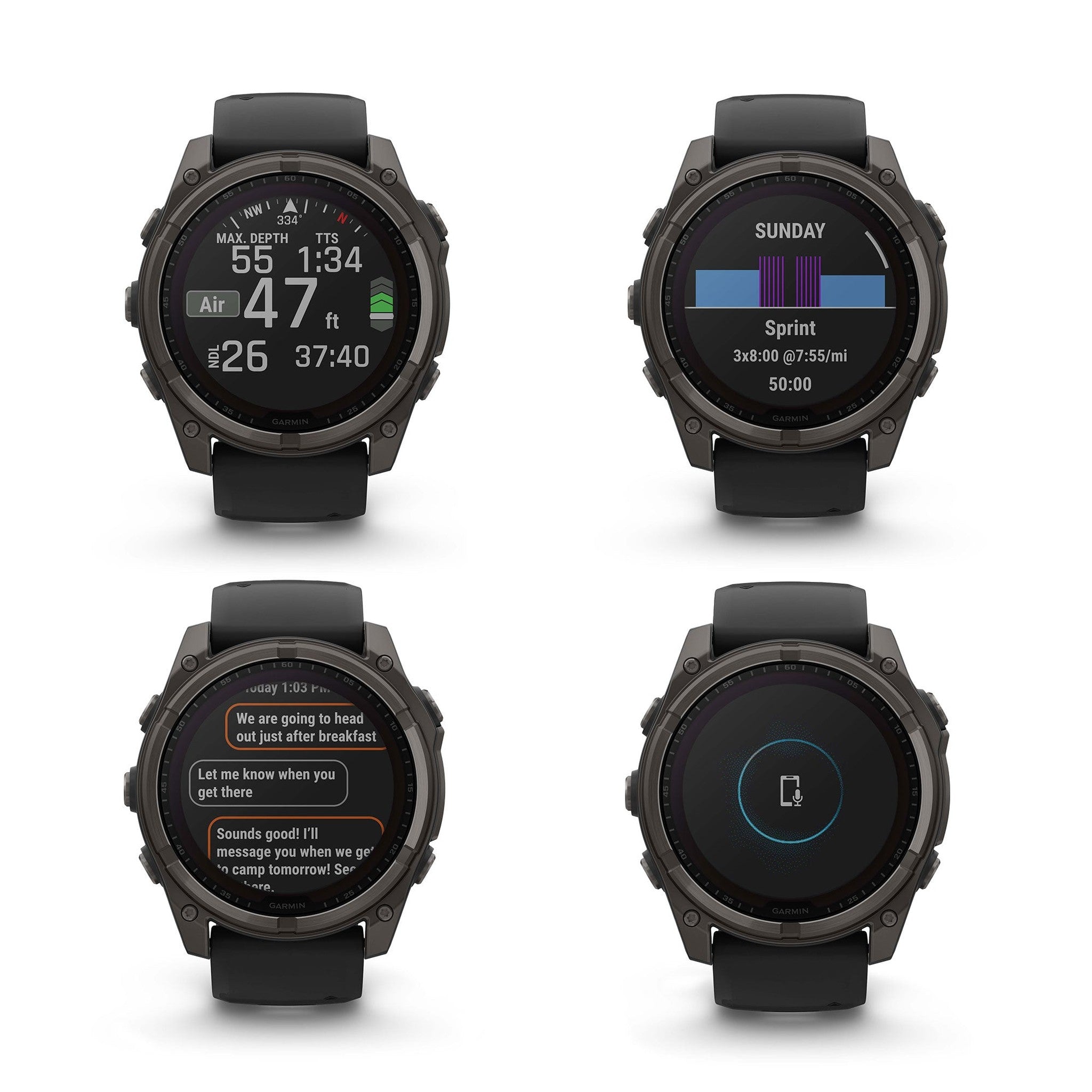 fenix 8 51mm Solar Sapphire Carbon Gray DLC Titanium with Black Gray Silicone