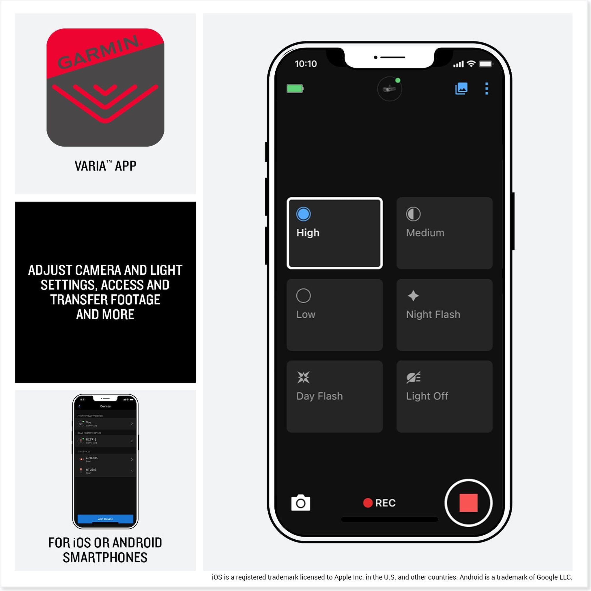 Garmin Varia Vue Headlight Camera + Edge 1050 Premium Cycling Computer Bundle