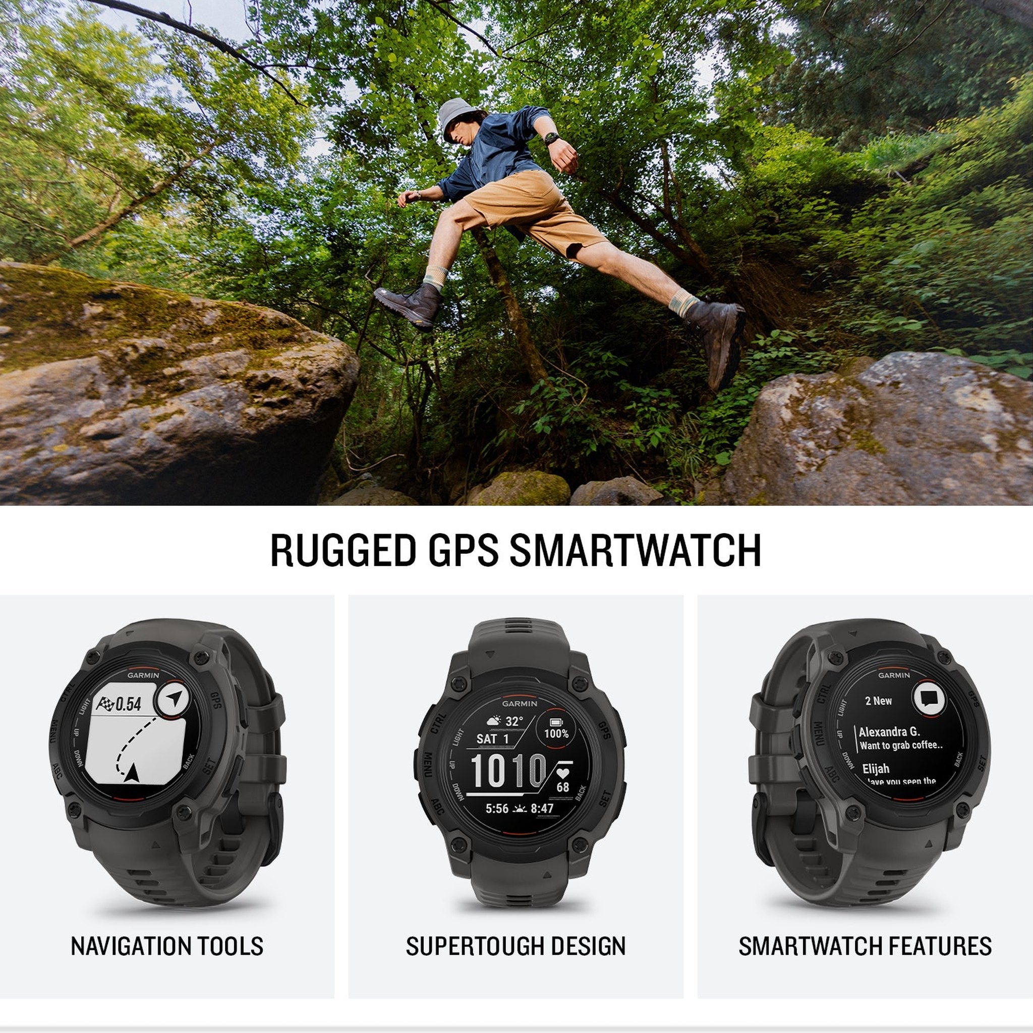 Garmin Instinct E 40mm Outdoor GPS Smartwatch 14 Days of Battery Life, Charcoal