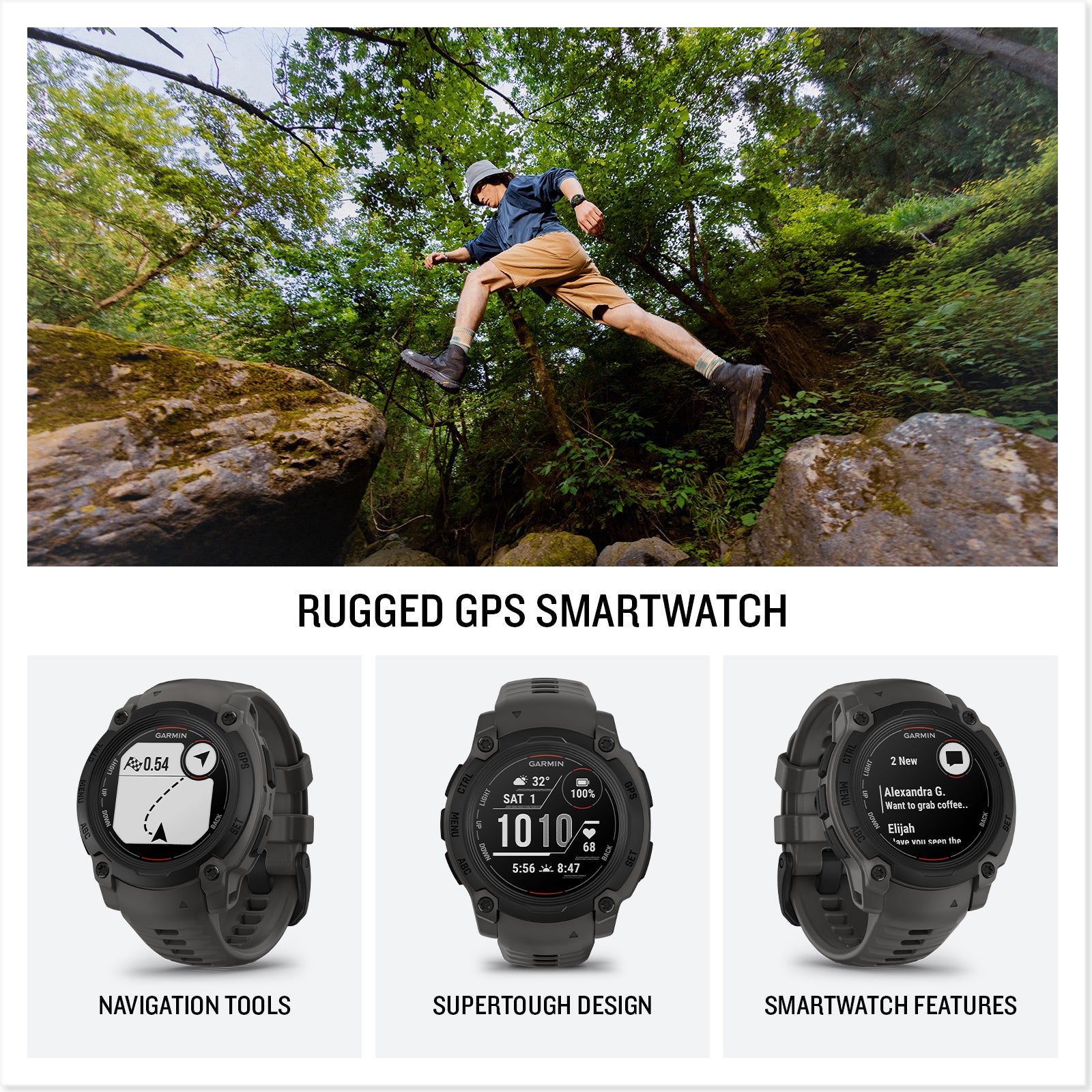 Garmin Instinct E 40mm Outdoor GPS Smartwatch 14 Days of Battery Life, Charcoal