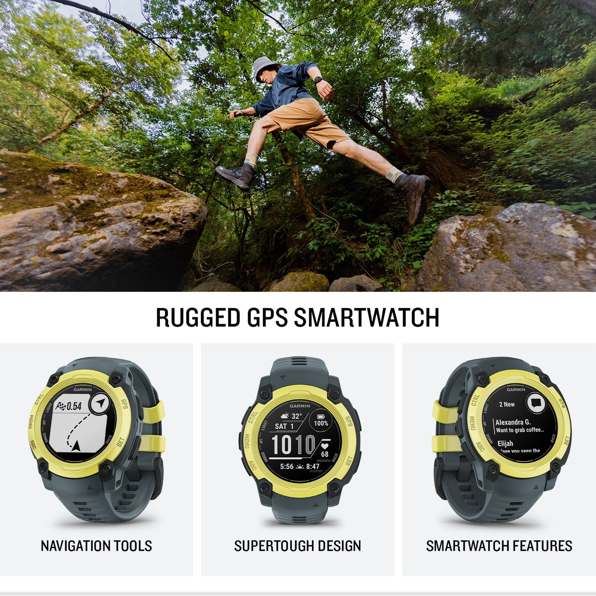 Garmin Instinct E 40mm, Outdoor GPS Smartwatch Electric Lime/Twilight
