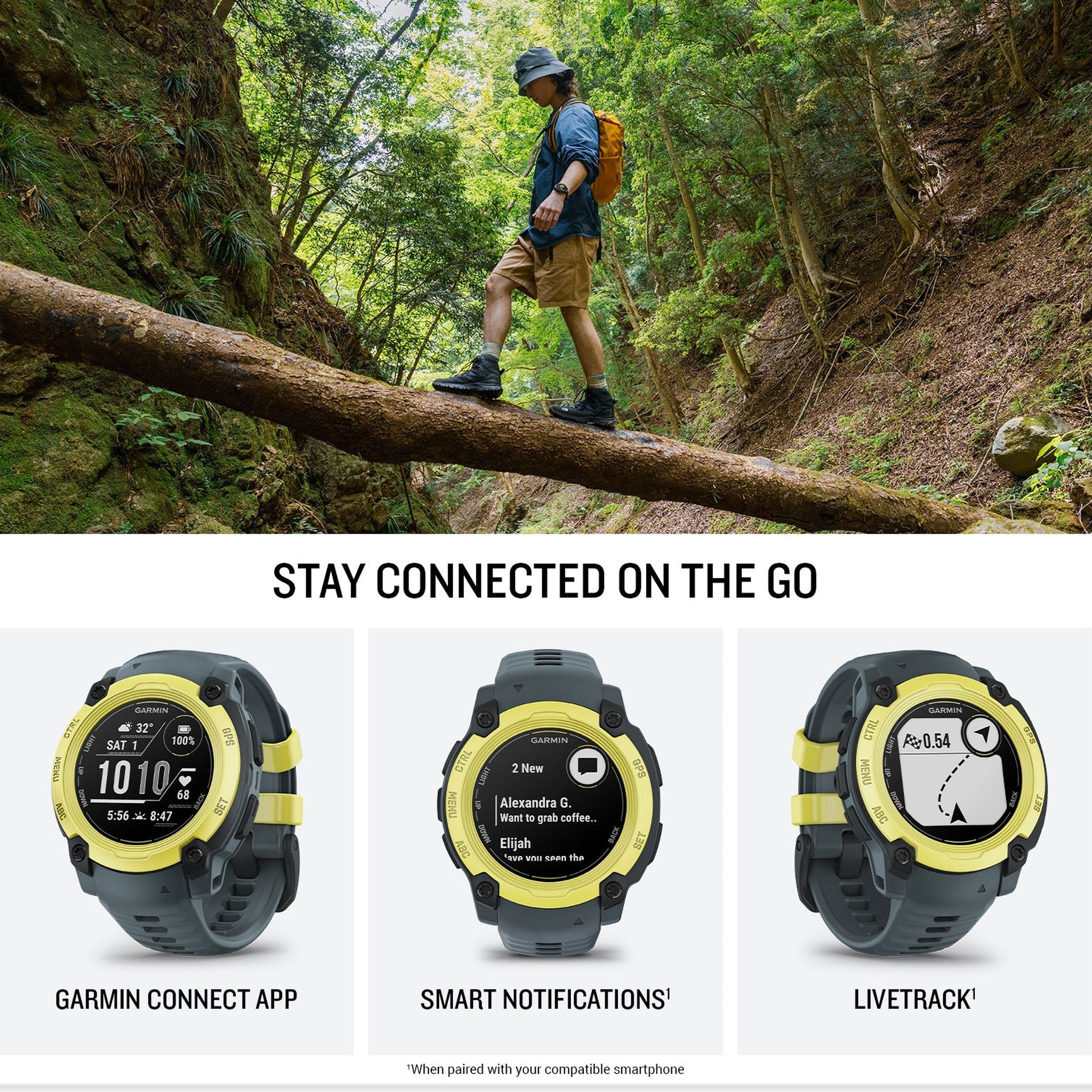 Garmin Instinct E 40mm, Outdoor GPS Smartwatch Electric Lime/Twilight