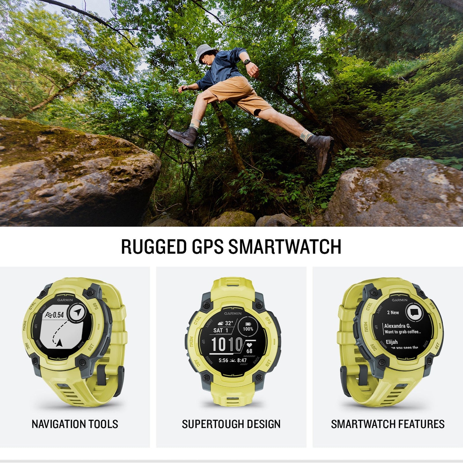 Garmin Instinct E 45mm Outdoor GPS Smartwatch 16 Days Battery Life Electric Lime