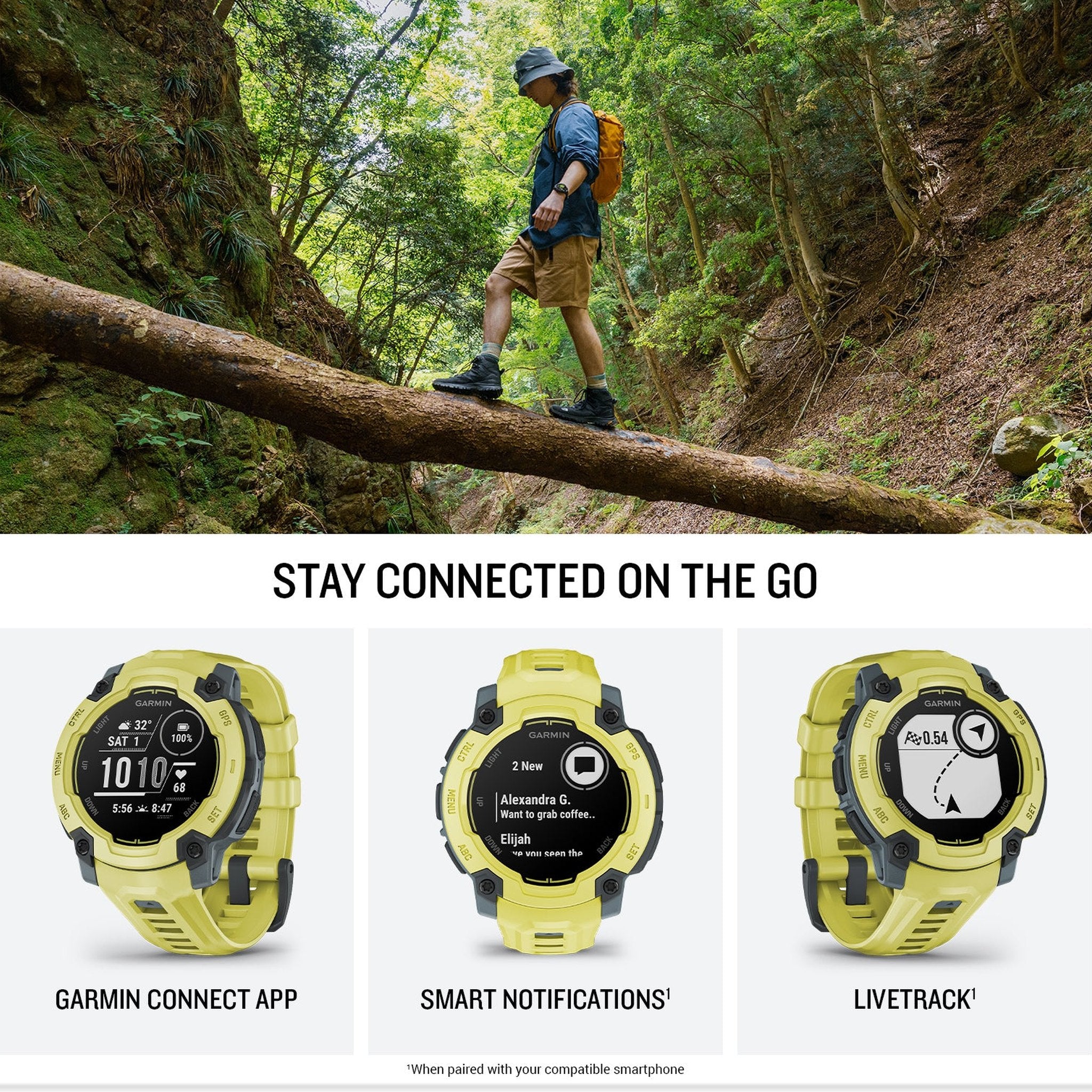 Garmin Instinct E 45mm Outdoor GPS Smartwatch 16 Days Battery Life Electric Lime Garmin