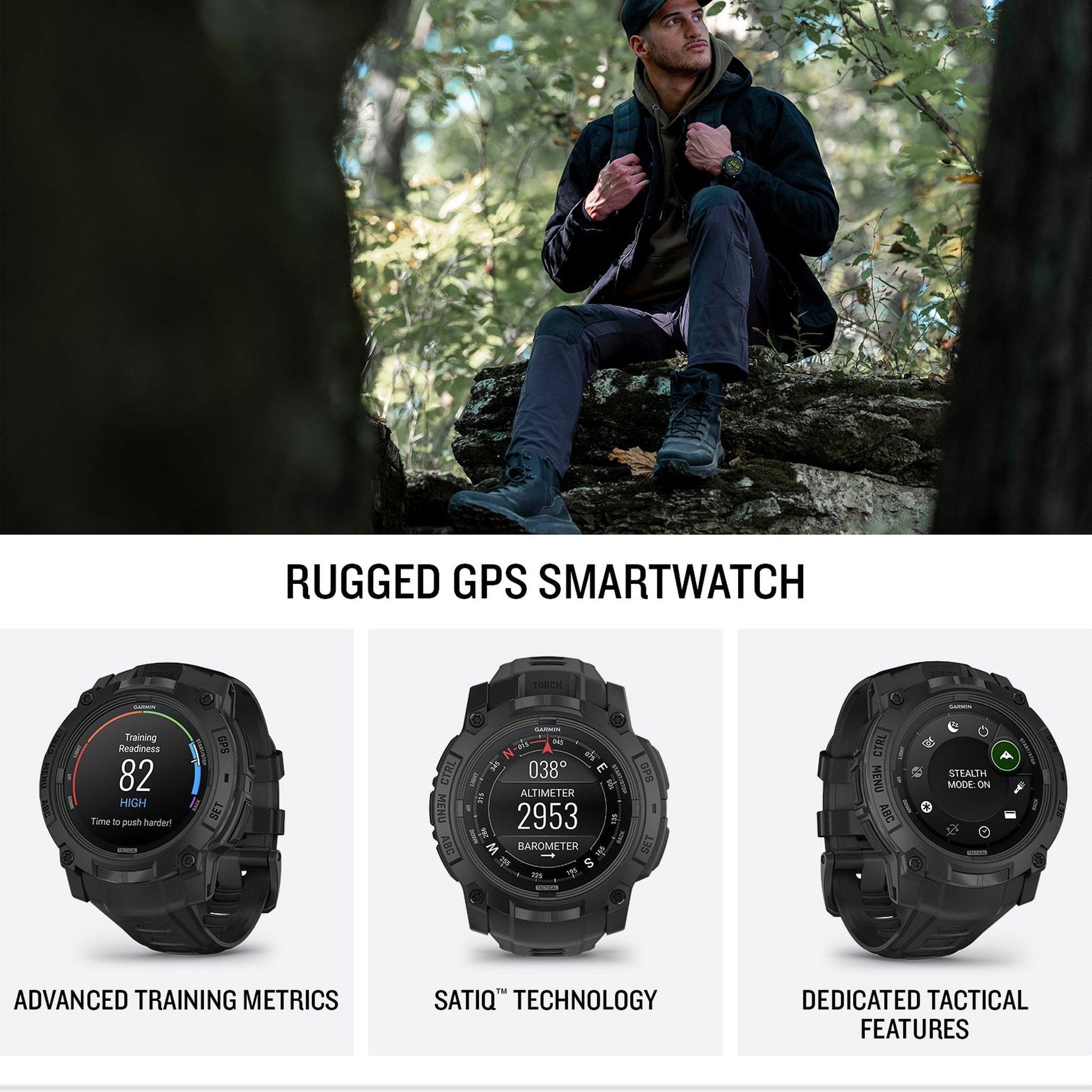 Garmin Instinct 3, 50mm, AMOLED, Tactical Edition, Bundle Garmin