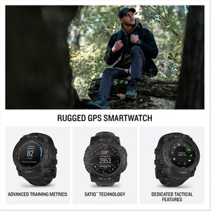 Garmin Instinct 3, 50mm, AMOLED, Tactical Edition, Air Pro TWS Wireless EarBuds, Bundle