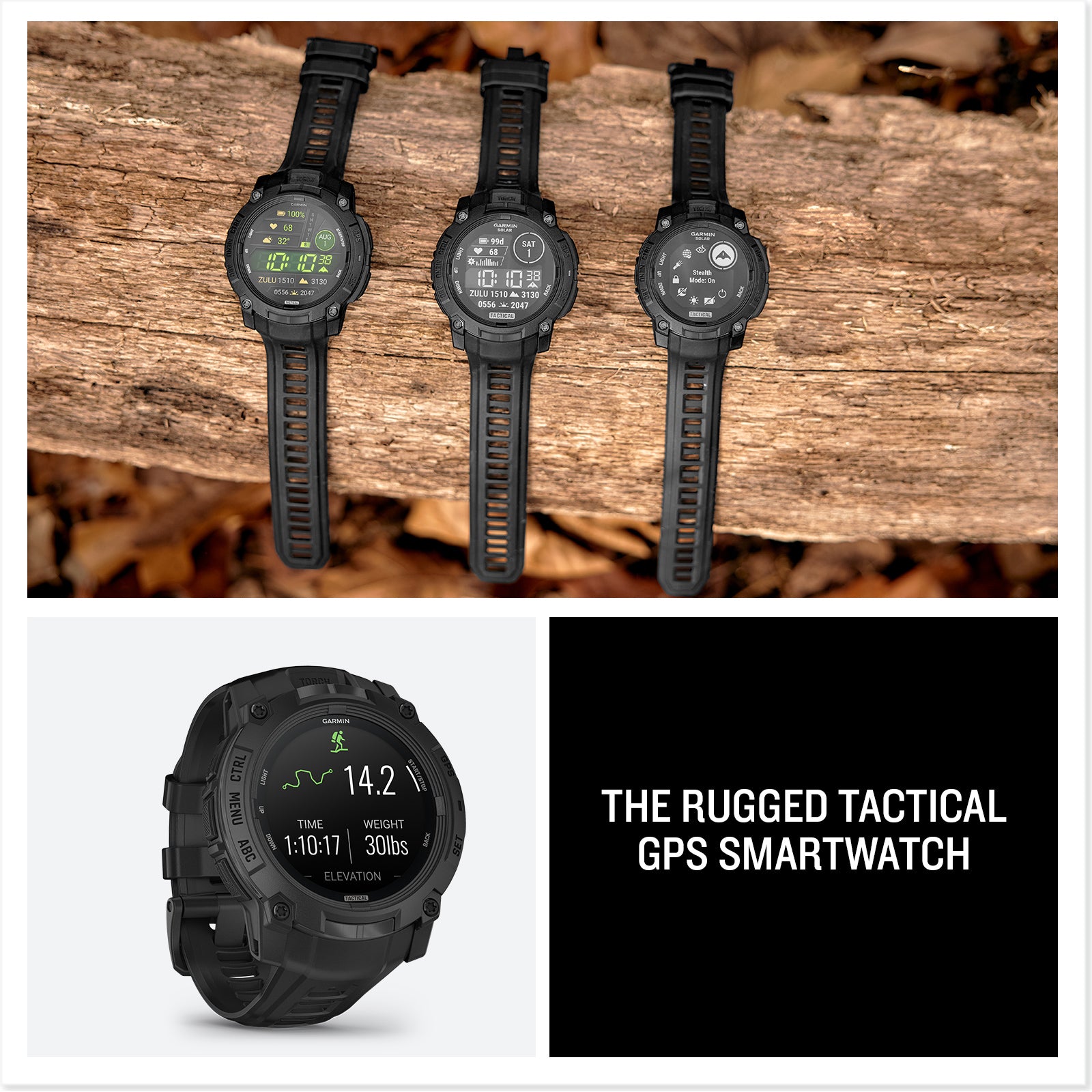 Garmin Instinct 3, 50mm, AMOLED, Tactical Edition, Air Pro TWS Wireless EarBuds, Bundle
