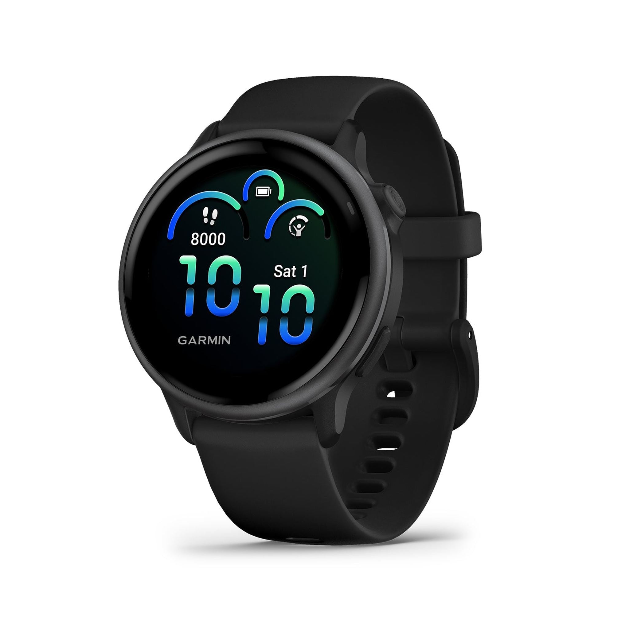 Garmin Vivoactive 6 Smartwatch Slate with Black Silicone Band Bundle
