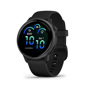 Garmin Vivoactive 6 Smartwatch Slate with Black Silicone Band Bundle